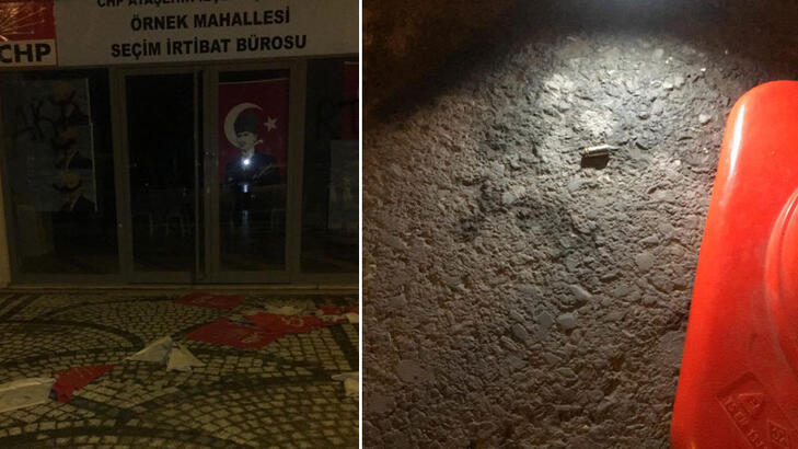 Ataşehir’de CHP seçim bürosuna saldırı Ataşehir’de CHP seçim bürosuna saldırı