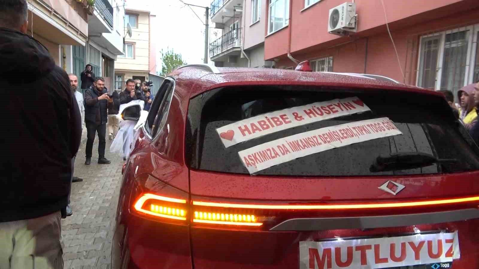 Bursa’da Togg gelin arabası oldu Bursa’da Togg gelin arabası oldu