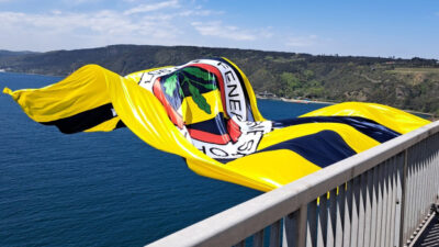 Köprülere Fenerbahçe bayrakları asıldı