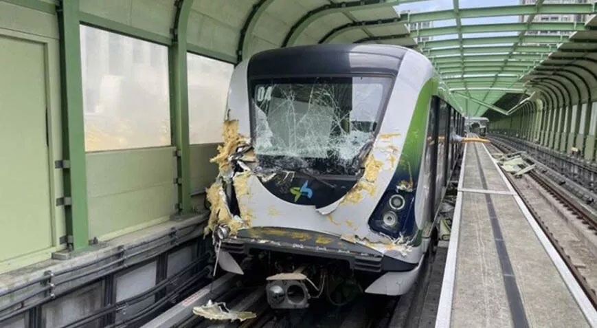 Tayvan’da inşaat vinci metronun üzerine düştü! Ölü ve yaralılar var