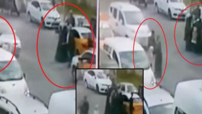 Önce taksiciyi yumrukladı sonra direksiyona tutunarak 100 metre sürüklendi