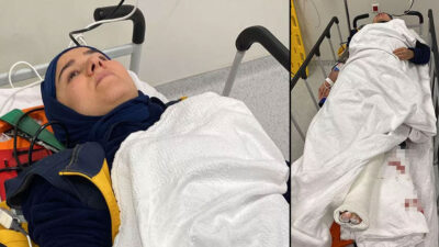 Hastaya müdahaleye giden acil tıp teknisyeni Rabia, merdivenden itildi