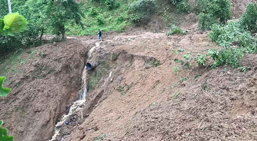 Ordu’da sağanak, heyelanlara neden oldu