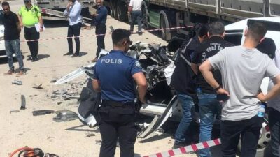 Kurbanlık yüklü TIR’a arkadan çarptı! Sürücü feci şekilde can verdi