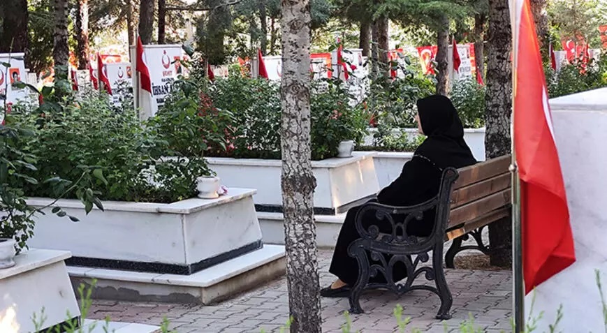 Depremzedeler bayram namazı sonrası yakınlarının mezarlarını ziyaret etti