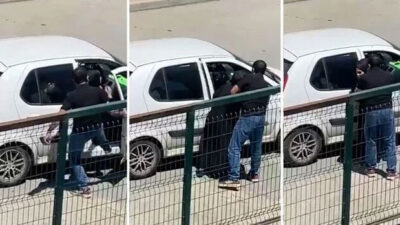 Sokak ortasında kadına şiddet