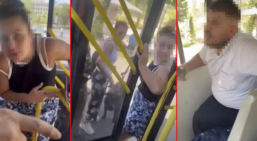 Otobüse köpekle alınmayan kadın dehşet saçtı! İnmesini isteyen şoföre saldırdı