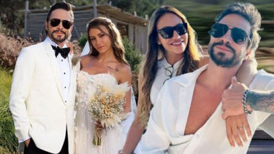 Düğün sonrası mutluluk pozu