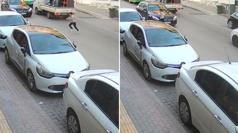 Görüntüler Bursa’dan… Yola aniden fırlayan çocuğa…
