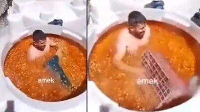 Zeytin tankında çıplak sepetleme yapan şahıs yakalandı