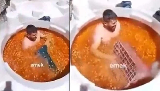 Zeytin tankında çıplak sepetleme yapan şahıs yakalandı