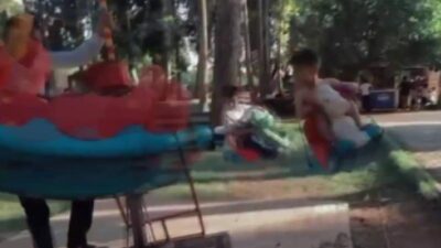 Çocukların bayram eğlencesi kötü bitti! O anlar kamerada