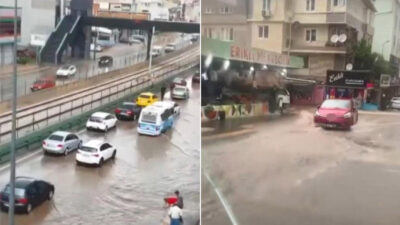 Bursa’da sağanak yağış zor anlar yaşattı