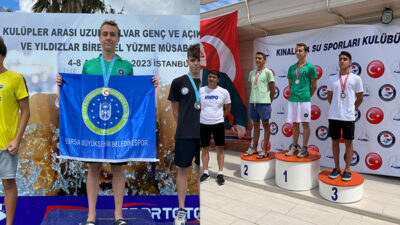 Bursa Büyükşehir Belediyesporlu yüzücü Özgür Yonca madalyaları topladı
