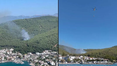 Bodrum’da orman yangını! Müdahale ediyor