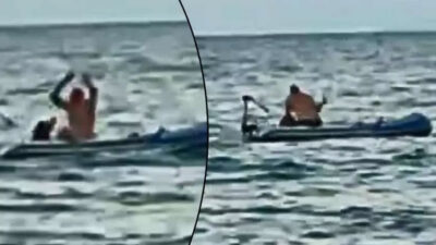 Denizin ortasında kadın çığlıkları! Bottaki adam dakikalarca darbetti