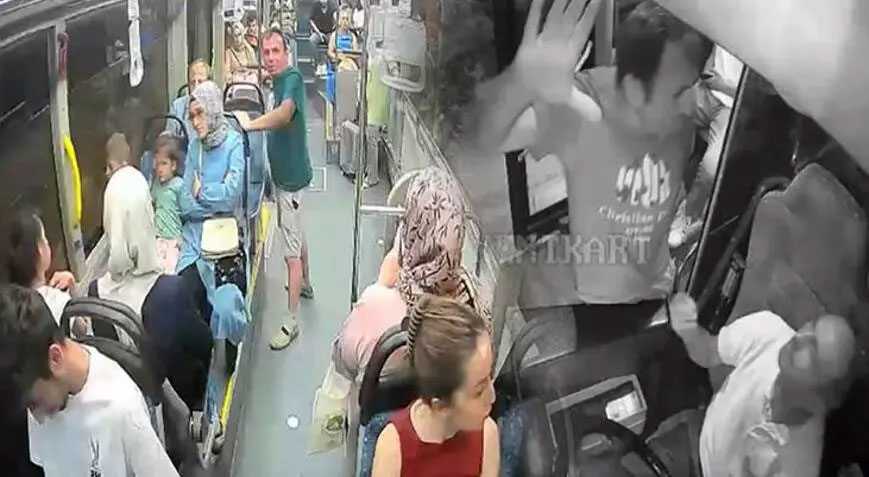 Özel halk otobüsünde ‘neden inmedin’ kavgası