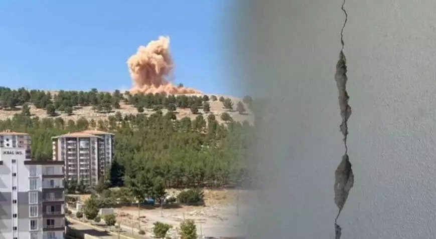 Korkutan patlama! Bazı binalarda çatlaklar oluştu