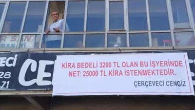 Yüzde 500’lük kira zammına pankartlı tepki: Hakkımı kullandım