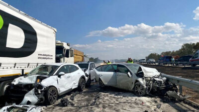 Anız yangını TEM’de kazaya neden oldu: 2 ölü, 35 yaralı