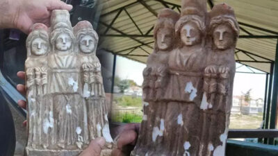 Mezar kazısında fark edildi! Roma dönemine ait ‘Üç Güzeller’ bulundu