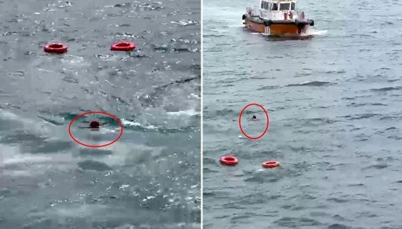 Vapurdan denize düştü! O anlar kamerada