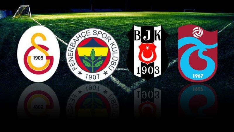 Türkiye'nin en çok taraftara sahip kulüpleri Galatasaray, Fenerbahçe, Beşiktaş ve