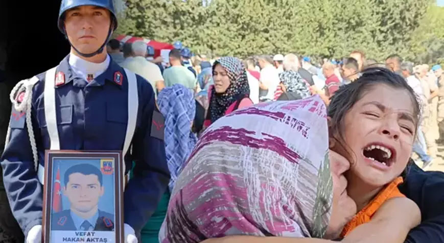 Uzman çavuş kızının gözyaşlarıyla son yolculuğuna uğurlandı!