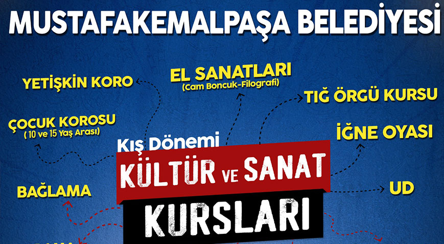 Mustafakemalpaşa’da kültür sanat kursları kayıtları başlıyor Mustafakemalpaşa’da kültür sanat kursları kayıtları başlıyor