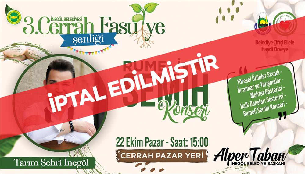 İnegöl Belediyesi konserleri iptal edildi 1 8193 inegol belediyesi konserleri iptal edildi 4204fe47 232d 4fbc b1c1 03327c7b5fab