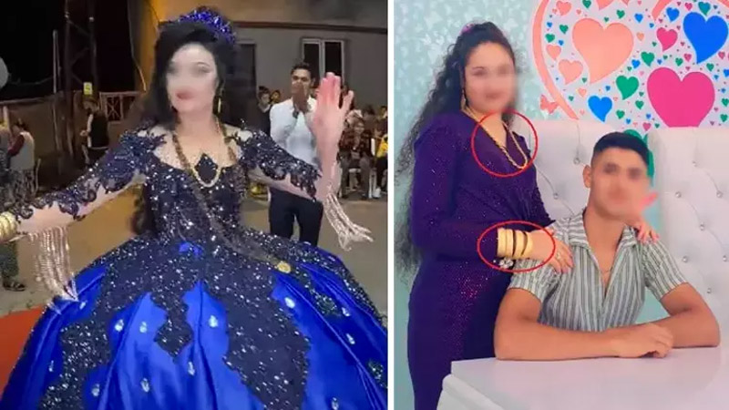 17 yaşındaki çiftin düğününde ortalık karıştı