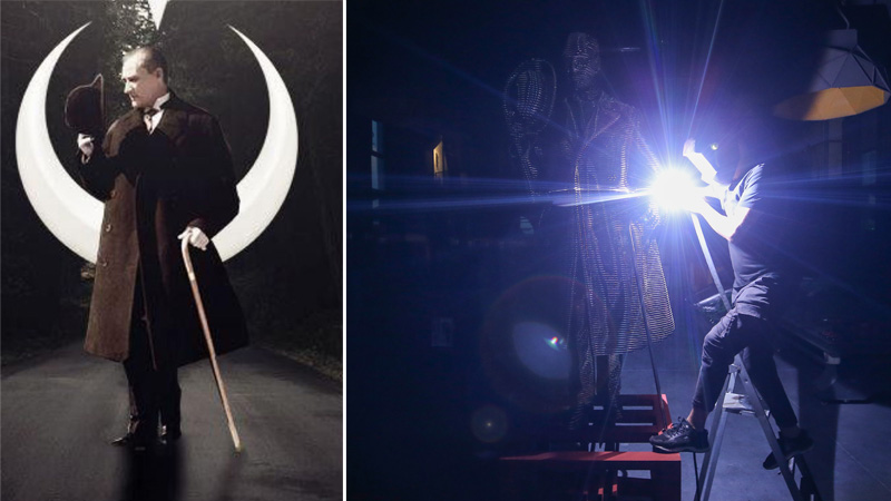 Atatürk’ün o fotoğrafı Bursa’da çelik heykelle ölümsüzleştirildi