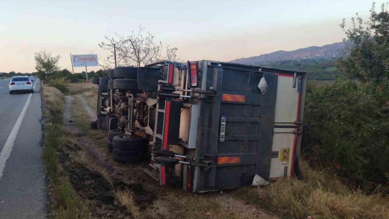 Bursa’da feci kaza Orhangazi-Yalova karayolunda kontrolden çıkan bir zincir markete ait kamyon yol