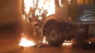 Bursa’da korkutan olay! Seyir halindeki kamyon alev topuna döndü