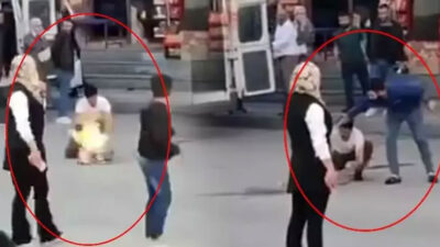 Alev alan tüp paniği! Balkondan kalabalığa atıldı, bir kişi kazağıyla sardı