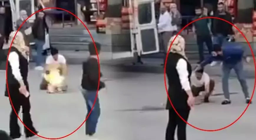 Alev alan tüp paniği! Balkondan kalabalığa atıldı, bir kişi kazağıyla sardı