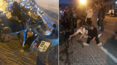 Bursa’da motosiklet traktöre çarptı