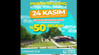 Muradiyesarnıç Sosyal Tesisleri’nden öğretmenlere özel yüzde 50 indirim