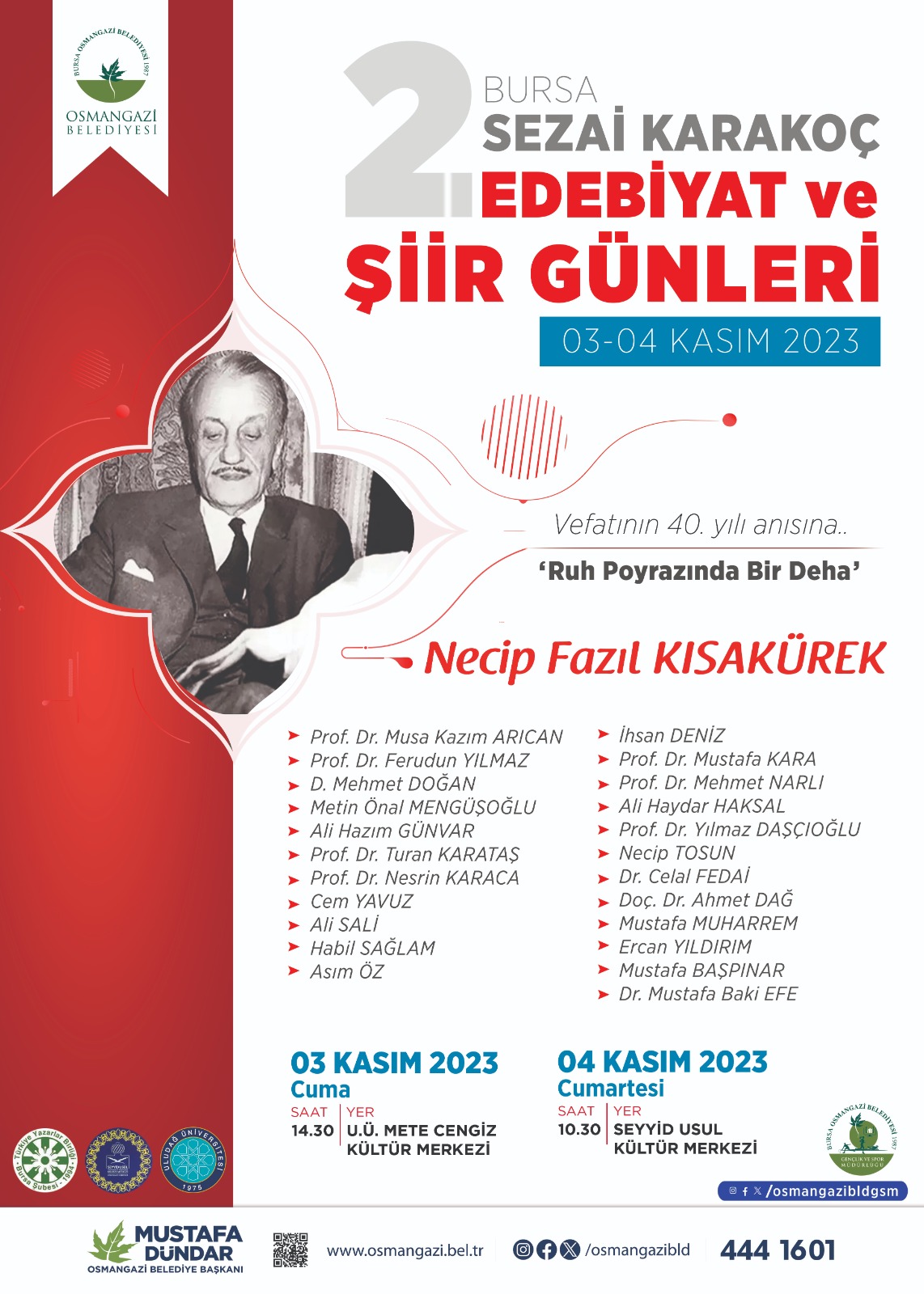Necip Fazıl Kısakürek Osmangazi’de anılacak 1 Necip Fazil Anma 1