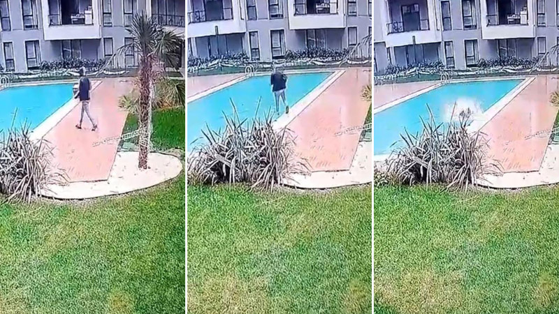 Bursa’da kurye havuza düştü