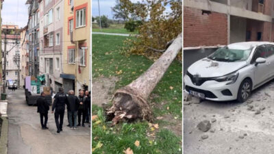 Bursa’da şiddetli rüzgar hayatı felç etti