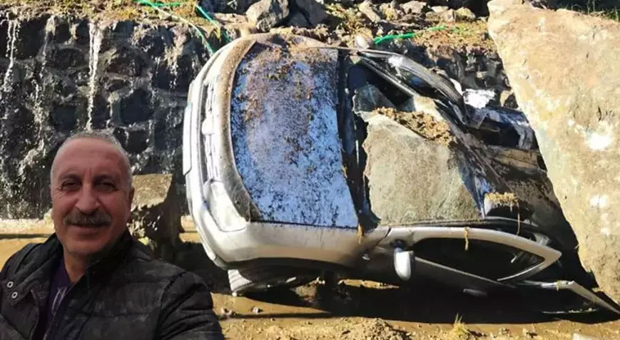 Cipin üzerine kaya düştü! ’40 saniye ile ölümden döndük’