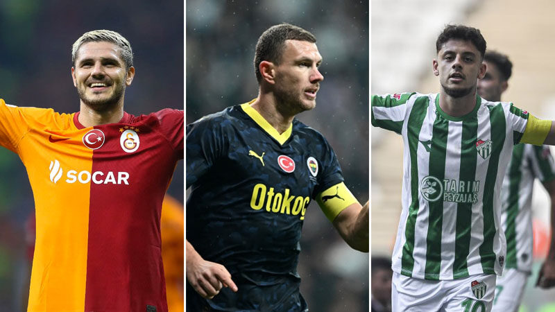 İşte ilk yarının gol kralları Trendyol Süper Lig'de Fenerbahçeli Edin Dzeko ve Galatasaraylı Mauro Icardi,