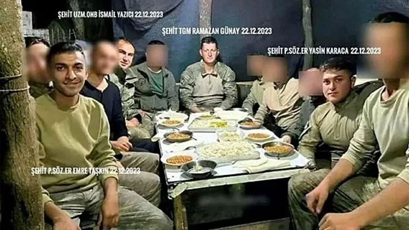 Kahramanlardan geriye bu fotoğraf kaldı: Aynı sofrada 4 şehit