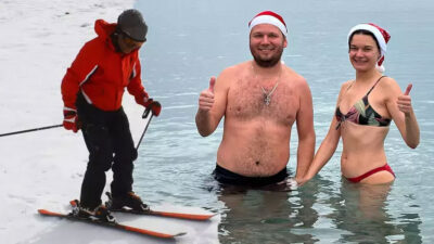 Kışın ortasında deniz keyfi