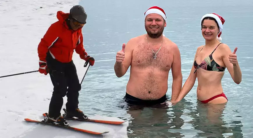 Kışın ortasında deniz keyfi