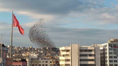 Gökyüzünde kalp çizdiler!