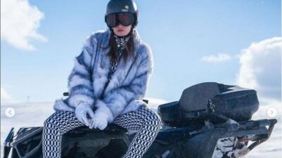 Güzel oyuncu Gizem Karaca’dan kar safarisi