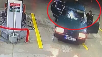 Görüntüler Bursa’dan… Çaldıkları aracın yakıtı bitince…