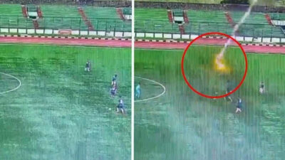 Yıldırım çarpması sonucu futbolcu hayatını kaybetti! İşte o anlar…